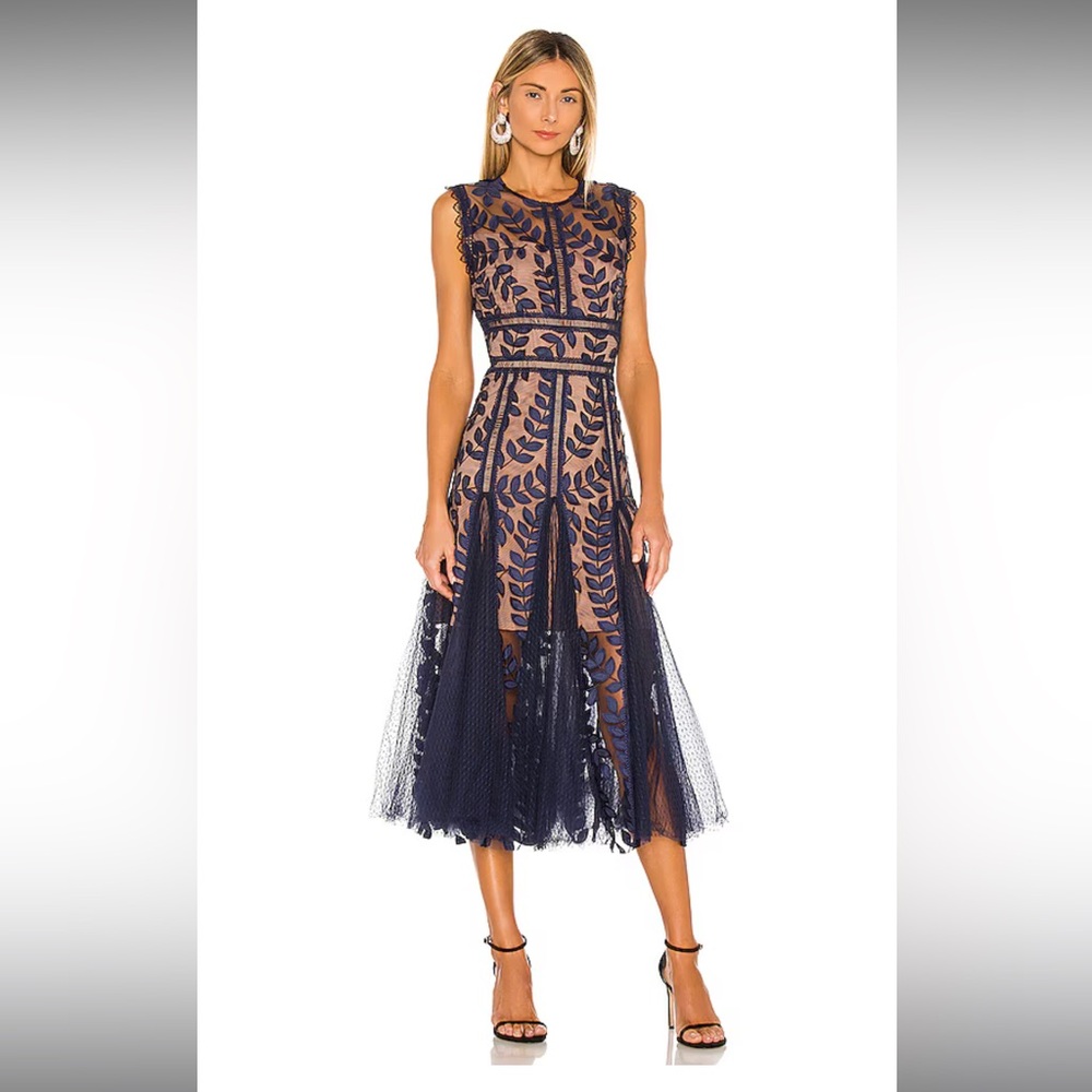 Bronx and Banco Saba Midi Dress in Navy